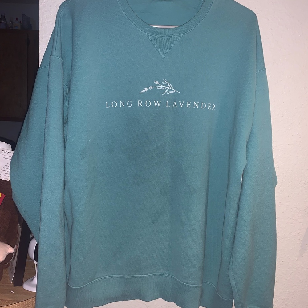 Long Row Lavender Men's Teal Crewneck Sweater